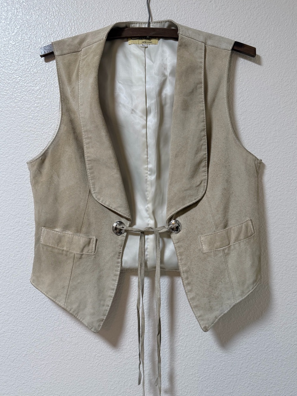 Buckskin Suede Boho Western Vintage Vest LARGE